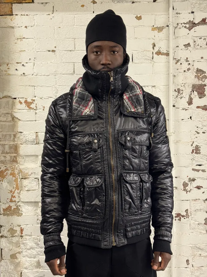 FW2008 Dolce & Gabbana Black Utility Cargo Puffer Jacket
