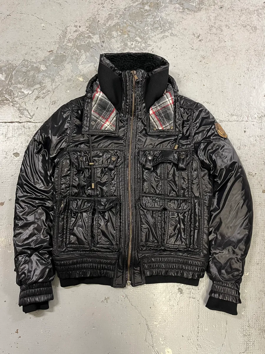 FW2008 Dolce & Gabbana Black Utility Cargo Puffer Jacket - Image 3