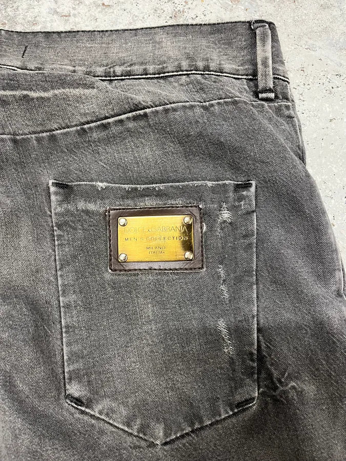 FW2008 Dolce & Gabbana Grey Raw Denim Jeans - Image 9