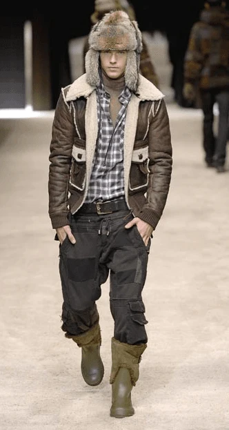 FW2008 Dolce & Gabbana Olive Green Shearling Leather Boots - Image 2