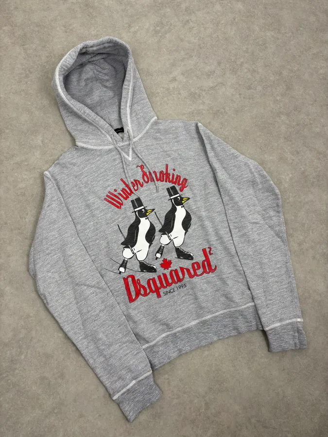 FW2008 Dsquared2 Winter Smoking Grey Hoodie - Image 4