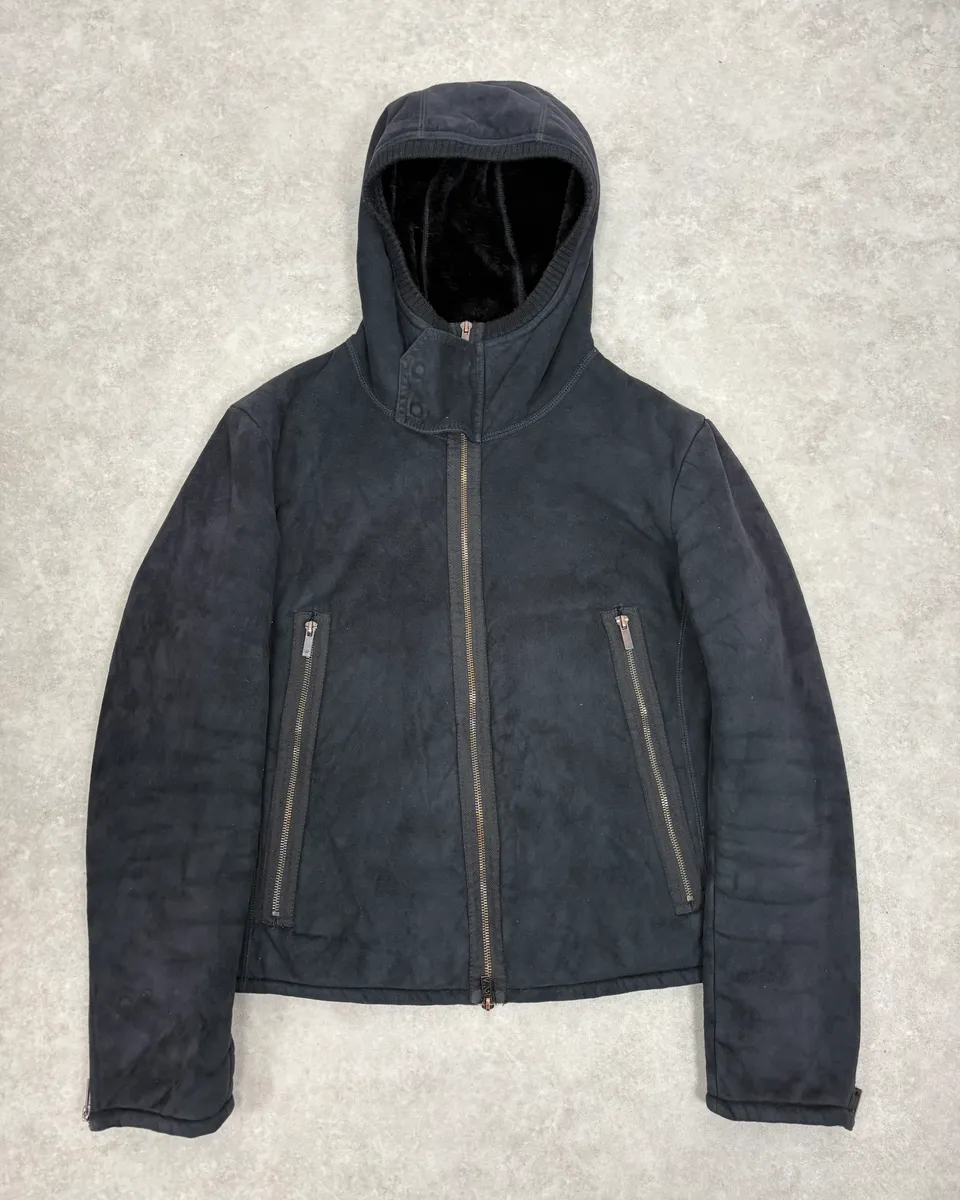 FW2008 Emporio Armani Navy Shearling Jacket