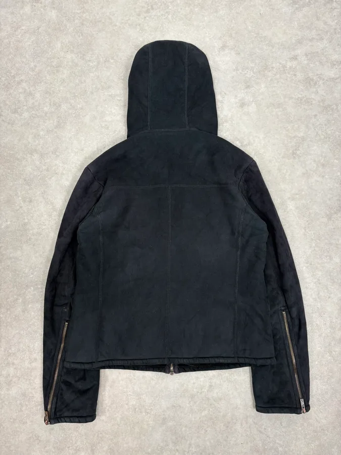 FW2008 Emporio Armani Navy Shearling Jacket - Image 6