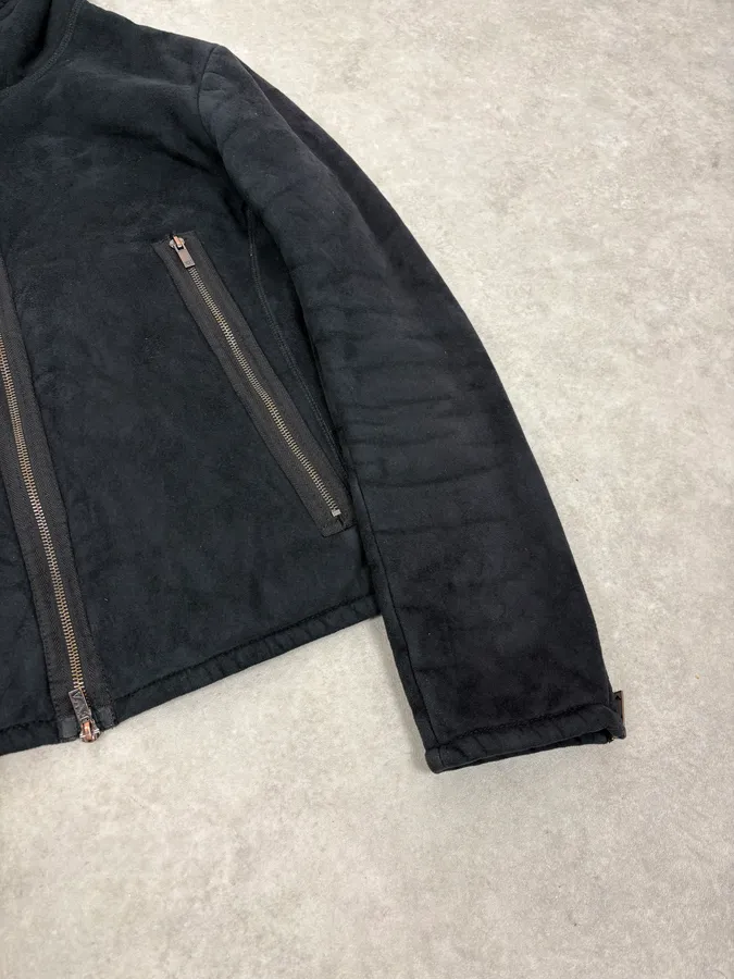 FW2008 Emporio Armani Navy Shearling Jacket - Image 8