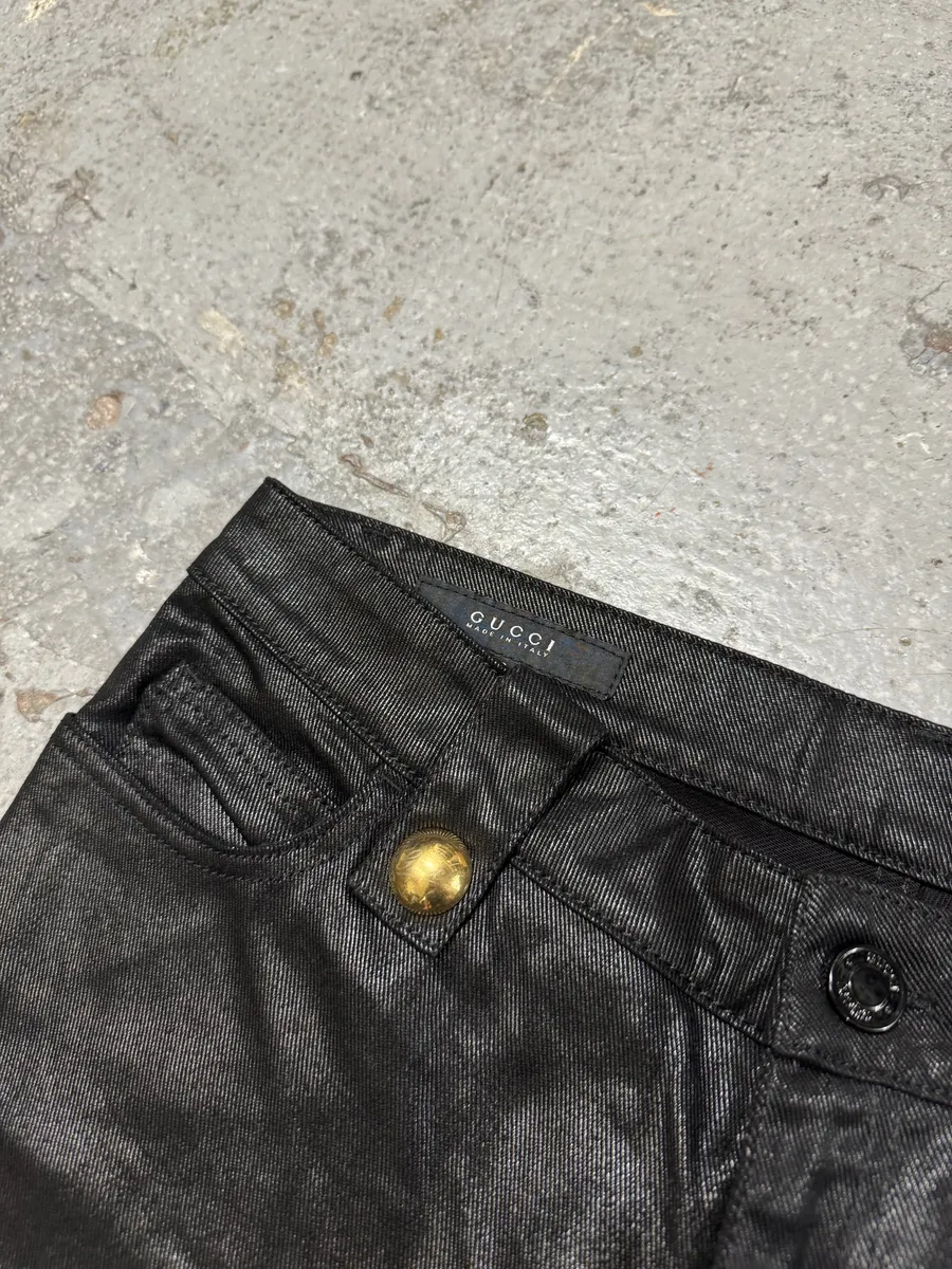 FW2008 Gucci Black Elegant 2 Zips Pants - Image 10