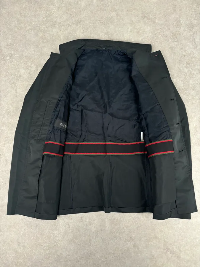 FW2008 Gucci Black Nylon Field Buttoned Officer Jacket by Frida Giannini - Image 7
