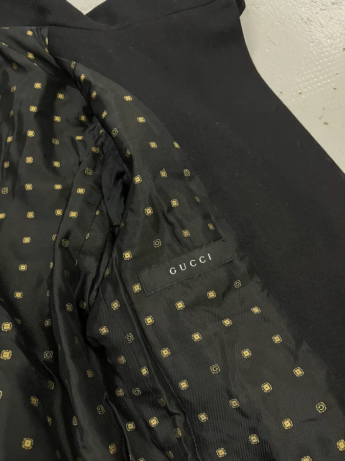 FW2008 Gucci Black Wool Officer Embroidered Jacket by Frida Giannini - Image 13