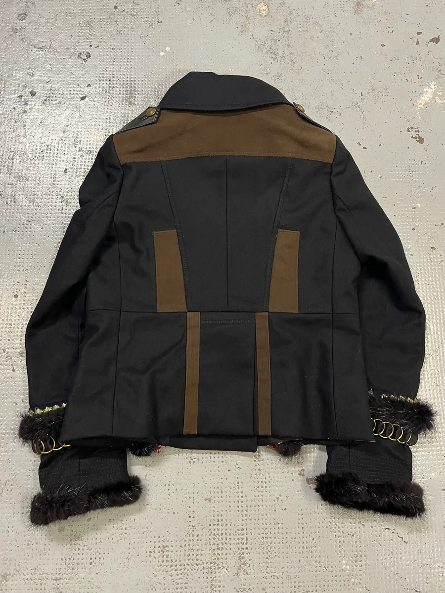 FW2008 Gucci Black Wool Officer Embroidered Jacket by Frida Giannini - Image 9