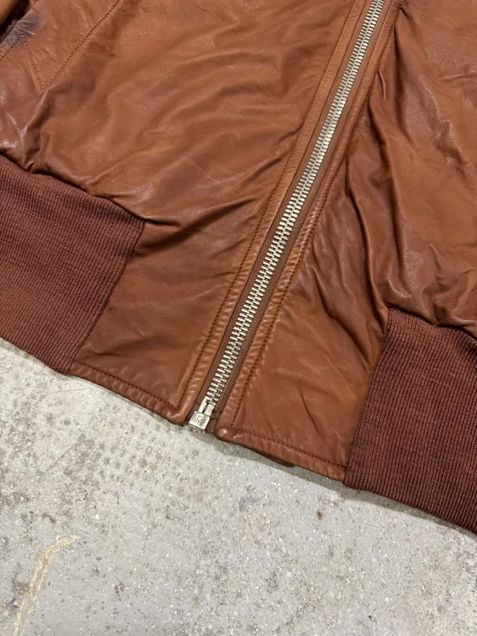 FW2008 Rick Owens Bordeaux  Asymmetrical Leather Jacket - Image 6