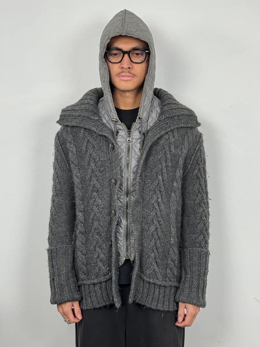 FW2009 Dolce & Gabbana Grey Wool Quilted Jacket