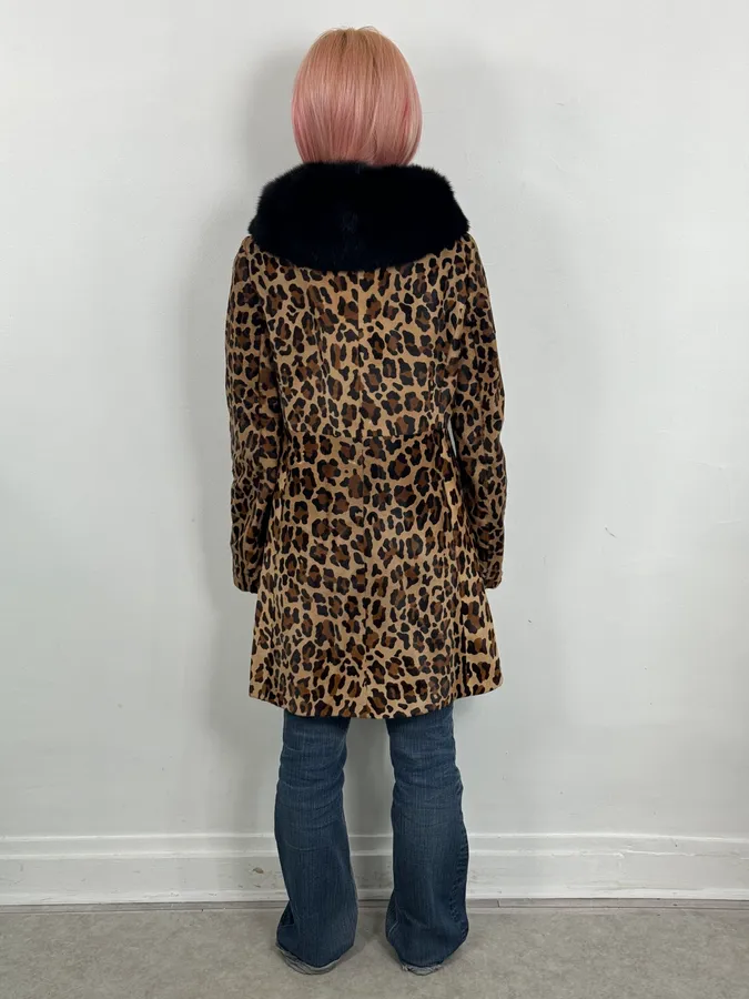 FW2010 Prada Camel Pony Hair Leather Fur Collar Coat - Image 3