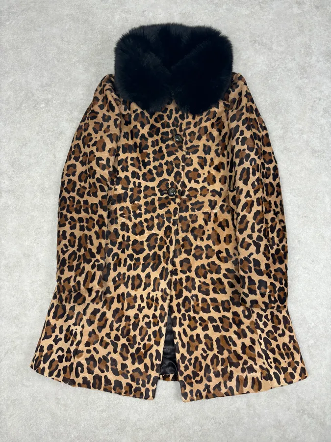 FW2010 Prada Camel Pony Hair Leather Fur Collar Coat - Image 4