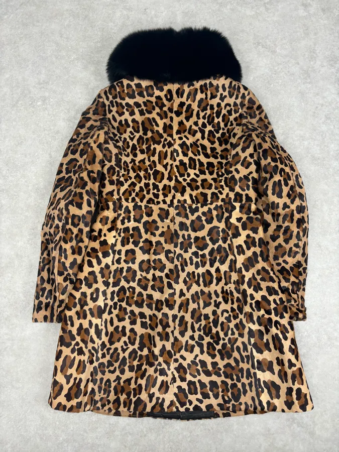 FW2010 Prada Camel Pony Hair Leather Fur Collar Coat - Image 7