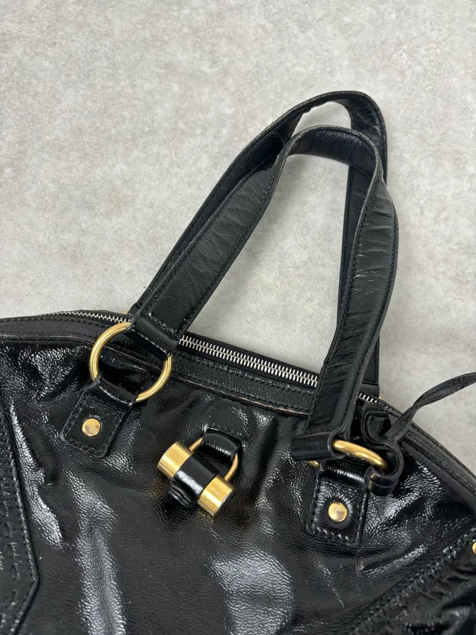 FW2010 Yves Saint Laurent Black Leather Muse Tote Bag Large - Image 4
