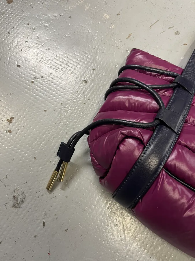 2010s Moncler Puffer Purple Handle Bag - Image 4