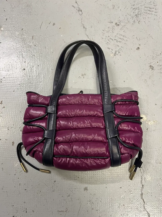 2010s Moncler Puffer Purple Handle Bag - Image 7