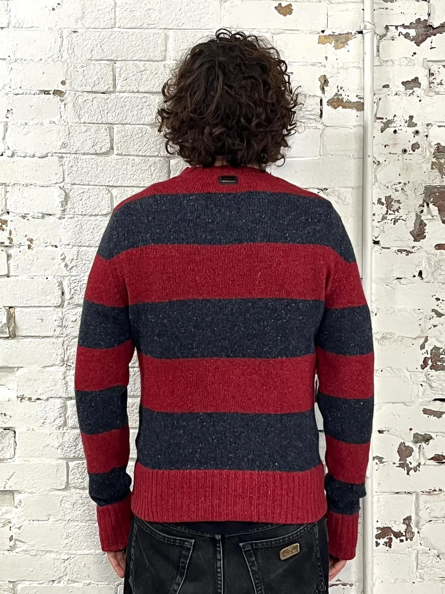 FW2011 Dolce & Gabbana Red & Grey Stripes Wool Sweater - Image 3