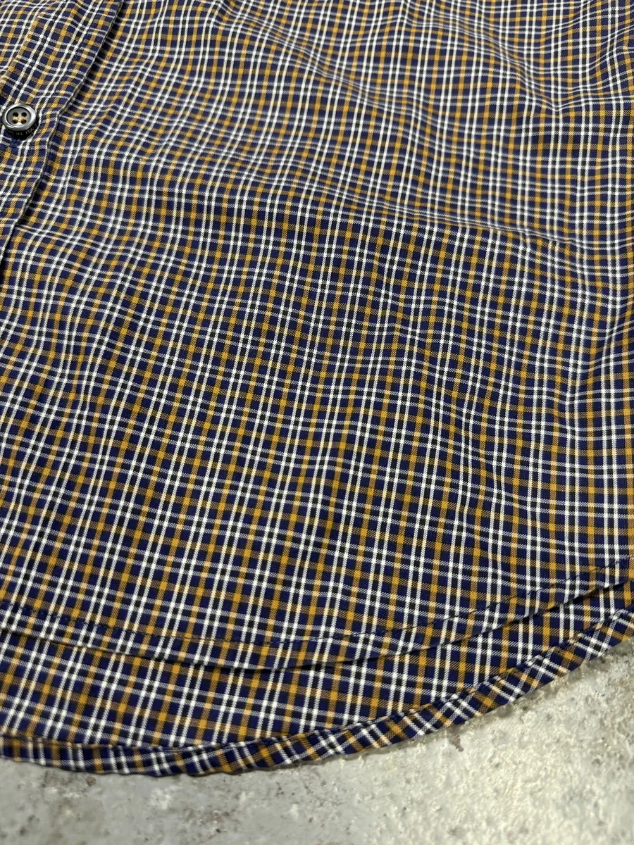 FW2012 Dsquared2 Checkered Blue & Yellow Minimalist Shirt - Image 7
