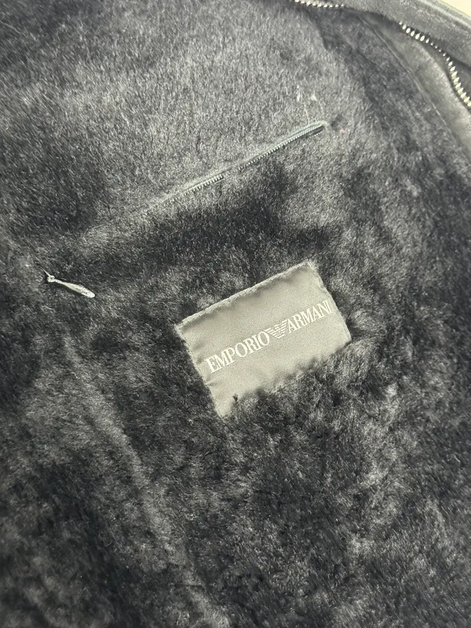 FW2012 Emporio Armani Black Leather Premium Jacket - Image 10