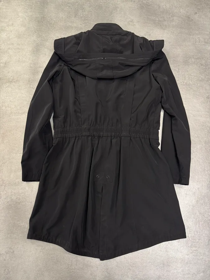 FW2012 Emporio Armani Full Zip Black Nylon Long Jacket - Image 6