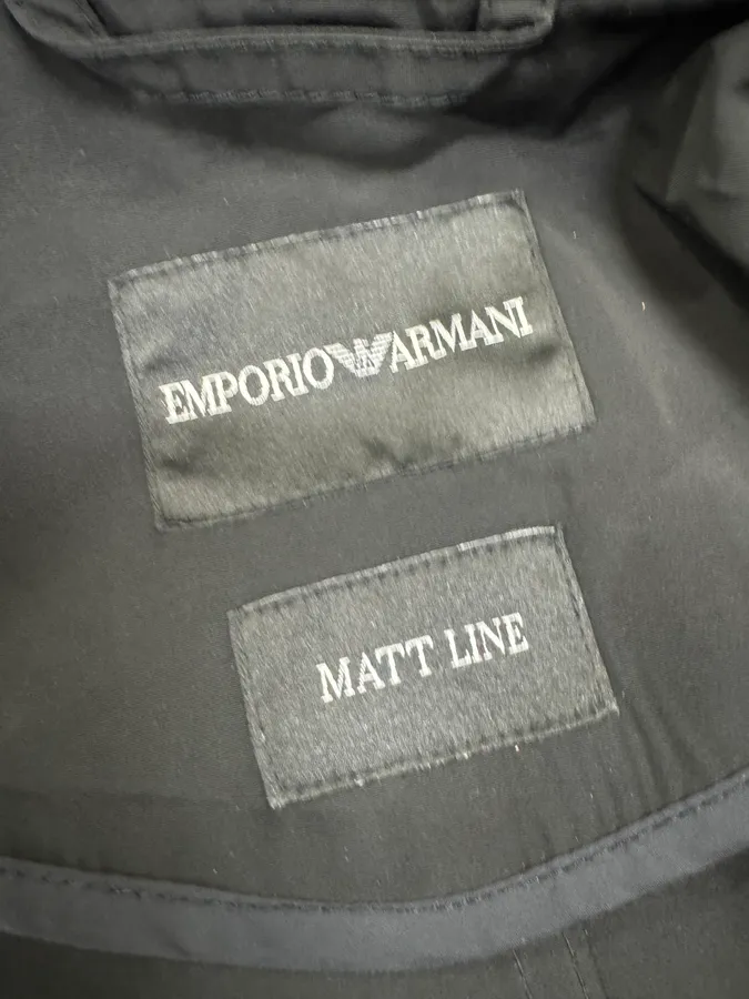 FW2012 Emporio Armani Full Zip Black Nylon Long Jacket - Image 7
