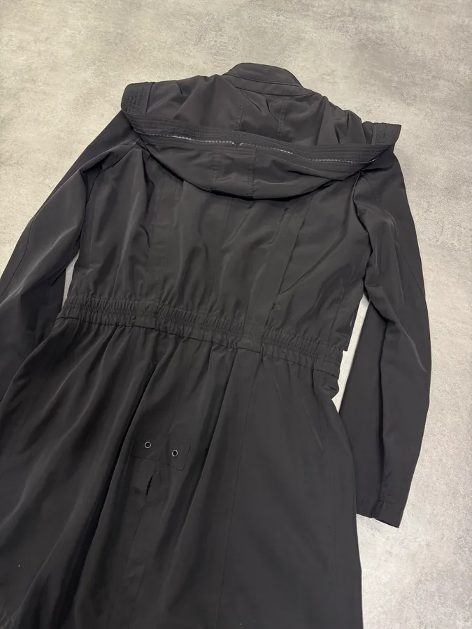 FW2012 Emporio Armani Full Zip Black Nylon Long Jacket - Image 8