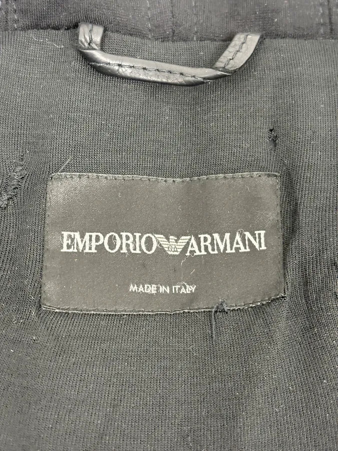 FW2012 Emporio Armani Ninja Asymmetrical Leather Hooded Coat - Image 11