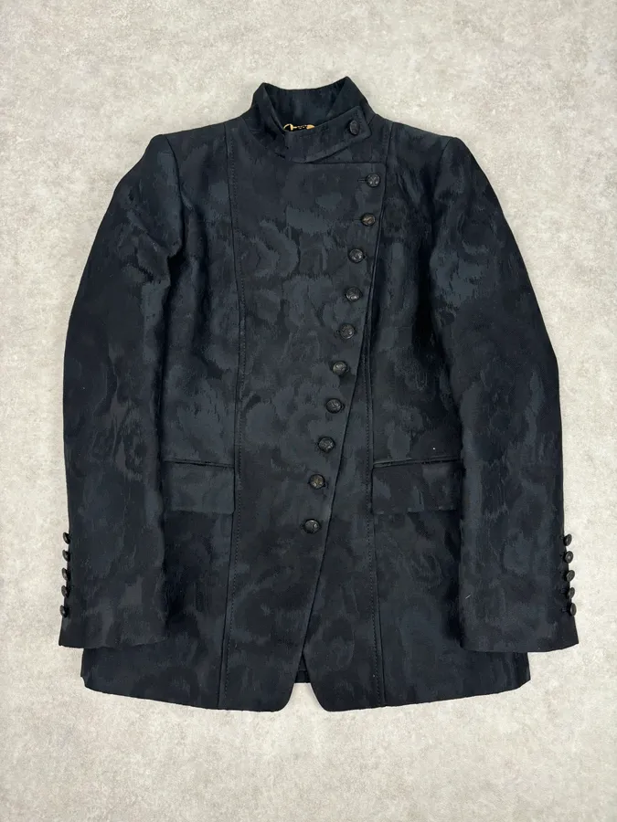 FW2012 Gucci Black Jacquard Asymmetric Blazer by Frida Giannini