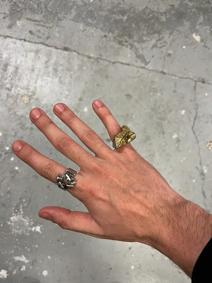 FW2012 Maison Margiela Gold Sculpture Ring - Image 2