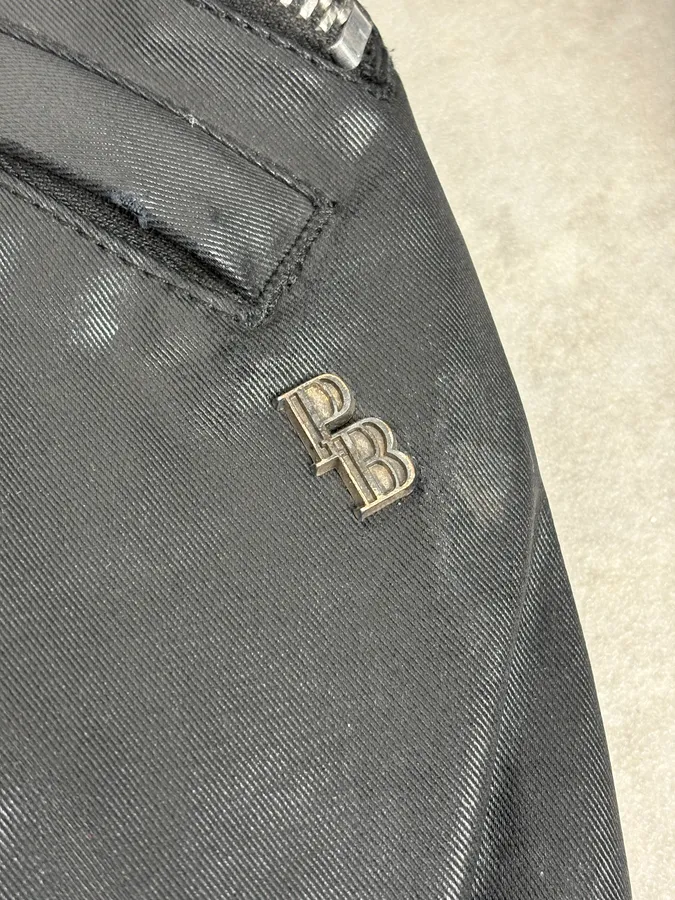 FW2012 Pierre Balmain Buttoned Waxed Black Bomber Jacket - Image 8