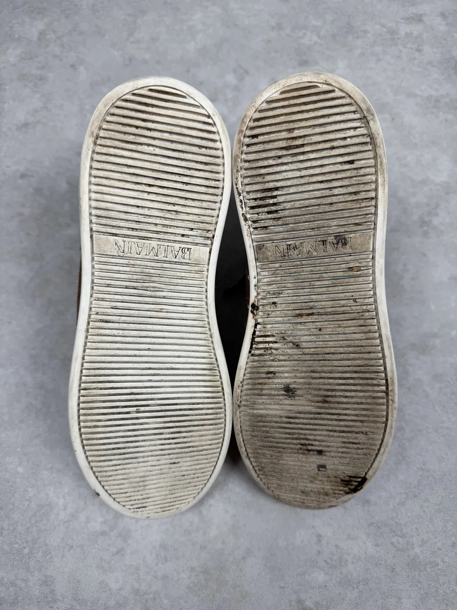 FW2013 Balmain Brown & Silver High Suede Leather Sneakers - Image 5