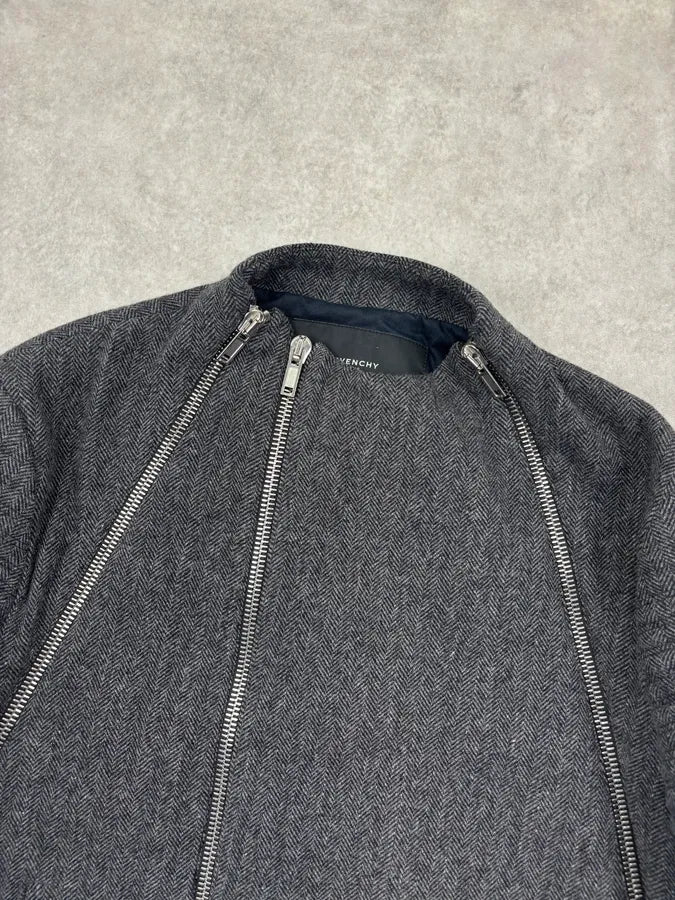 FW2013 Givenchy Grey Wool Multi Zip Jacket by Riccardo Tisci - Image 4