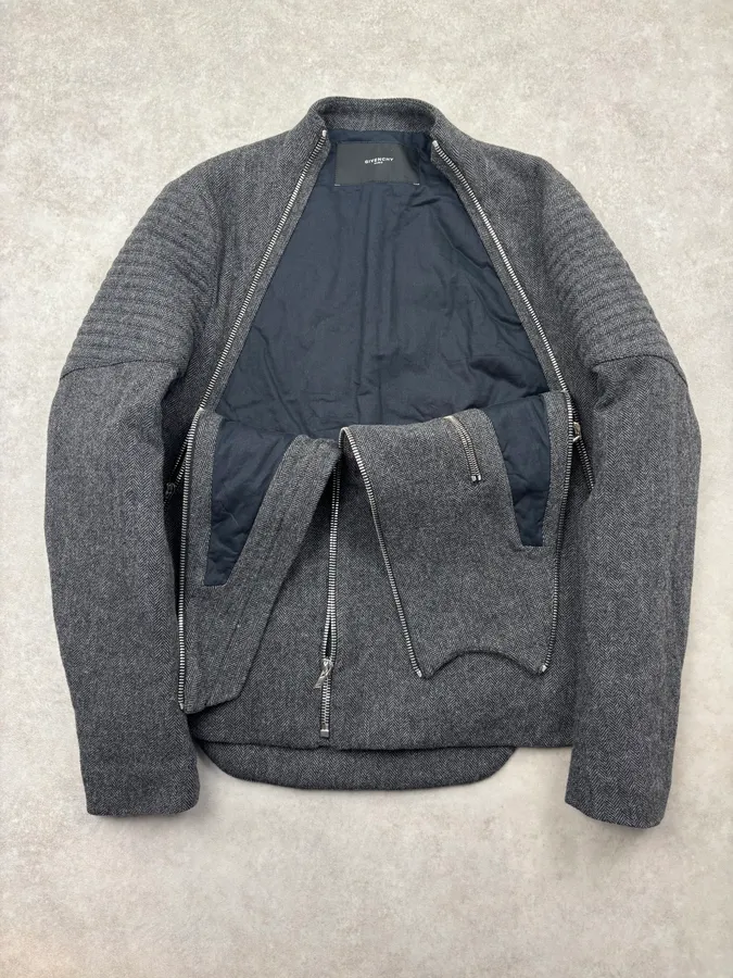 FW2013 Givenchy Grey Wool Multi Zip Jacket by Riccardo Tisci - Image 8