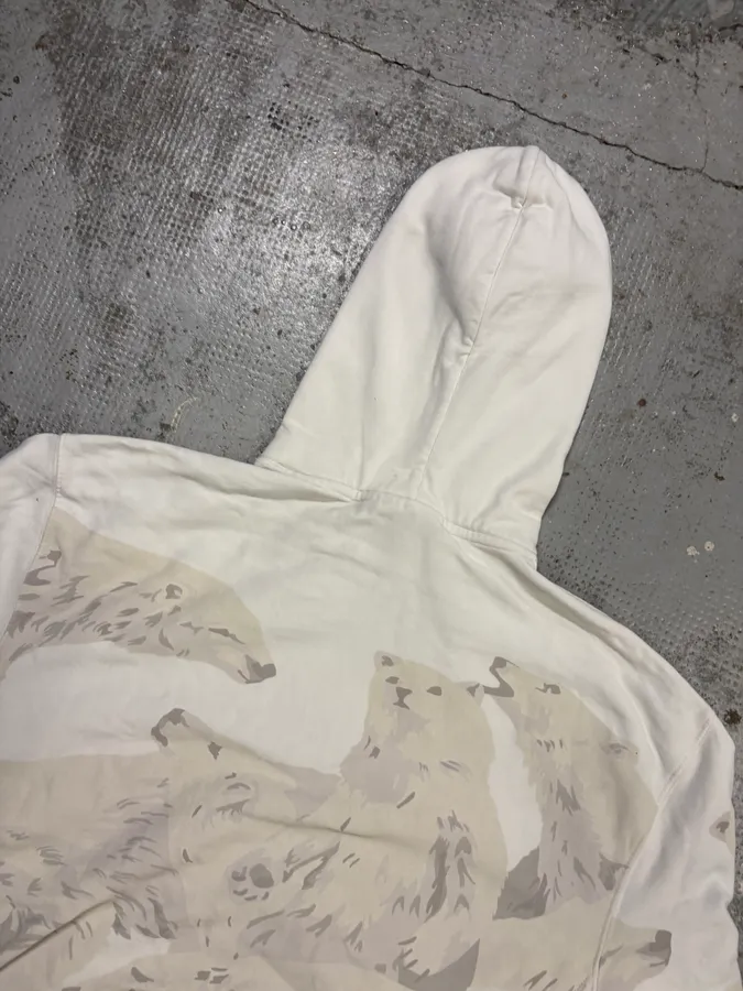 FW2013 Kenzo Cream Cotton Polar Bear Hoodie - Image 6