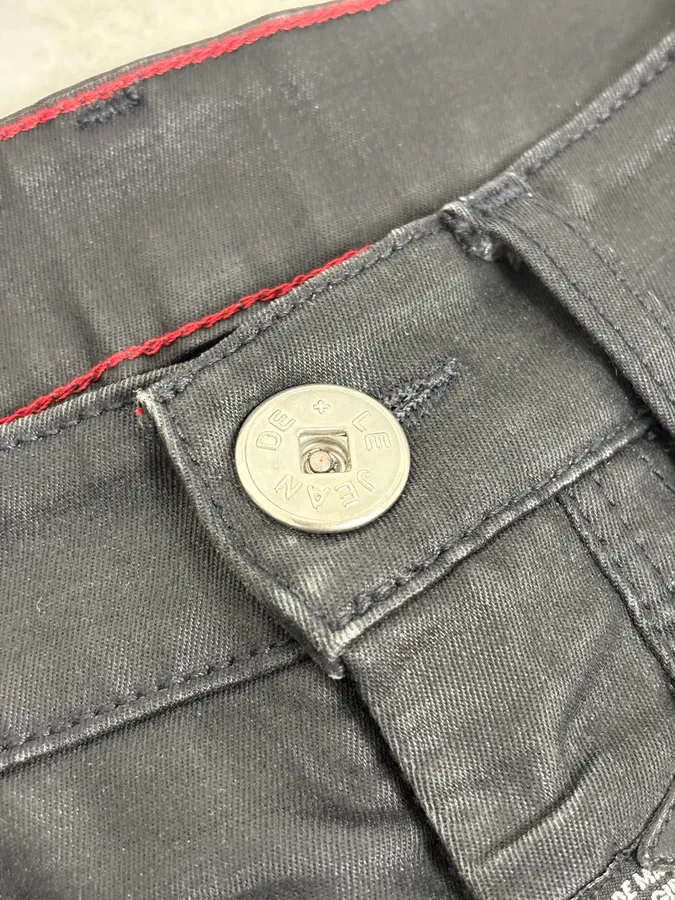 FW2013 Marithé + François Girbaud Black Waxed Denim Jeans - Image 10