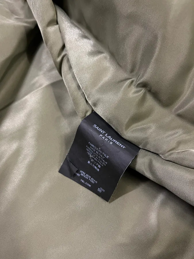 FW2013 Saint Laurent Khaki Nylon Cargo Bomber Jacket - Image 12