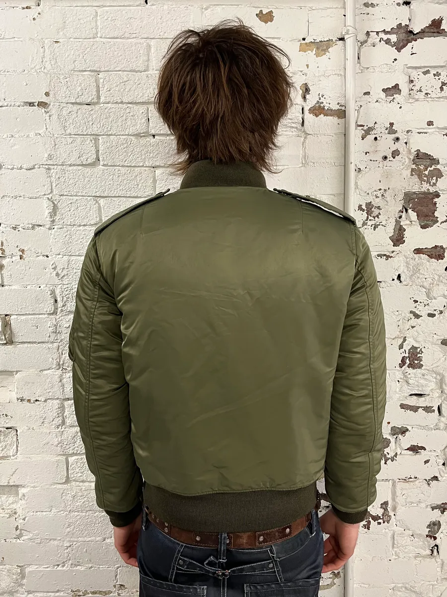 FW2013 Saint Laurent Khaki Nylon Cargo Bomber Jacket - Image 3