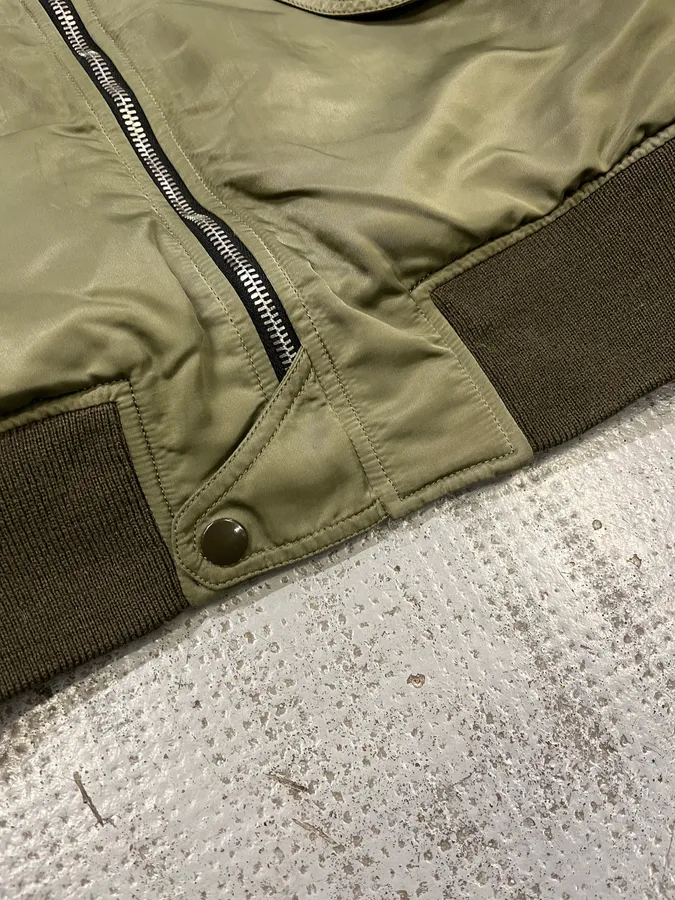 FW2013 Saint Laurent Khaki Nylon Cargo Bomber Jacket - Image 6