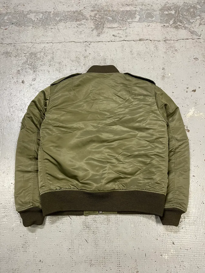 FW2013 Saint Laurent Khaki Nylon Cargo Bomber Jacket - Image 9