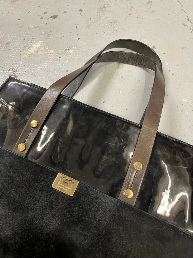 FW2014 Dsquared2 Pony Hair Black Leather Bag - Image 4