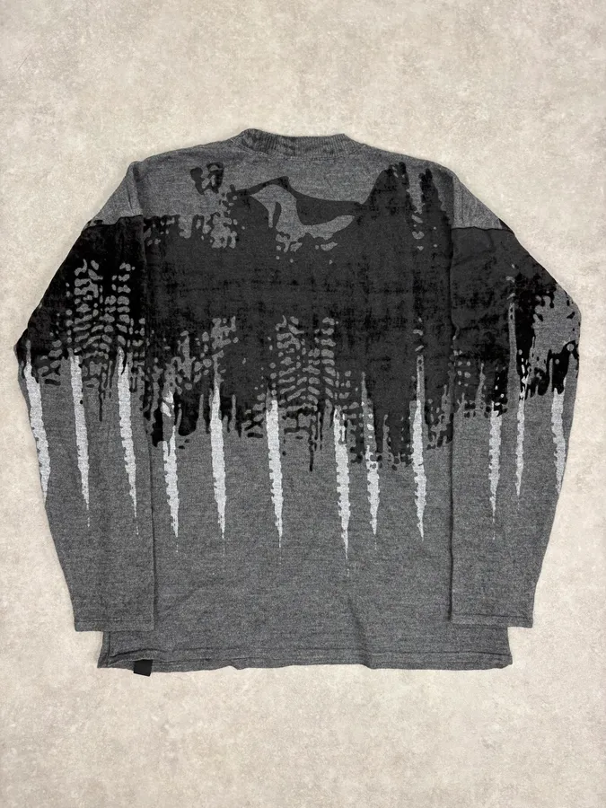 FW2014 Emporio Armani Abstract Skyscrapers Grey Sweater - Image 7