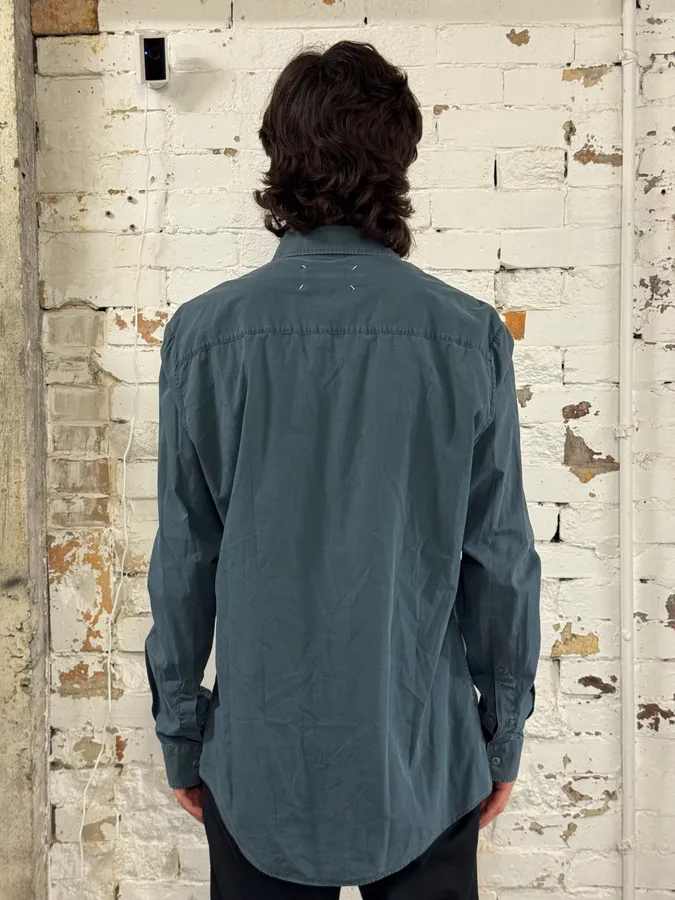 FW2014 Maison Margiela Blue Faded Classic Shirt - Image 3