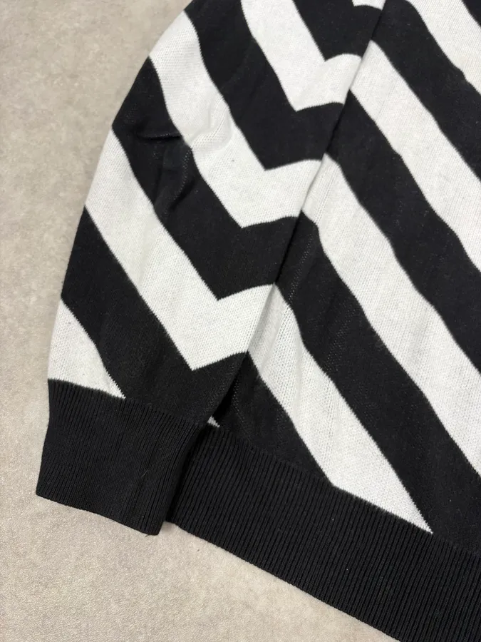 FW2015 Balmain H&M Black & White Striped Sweater - Image 7