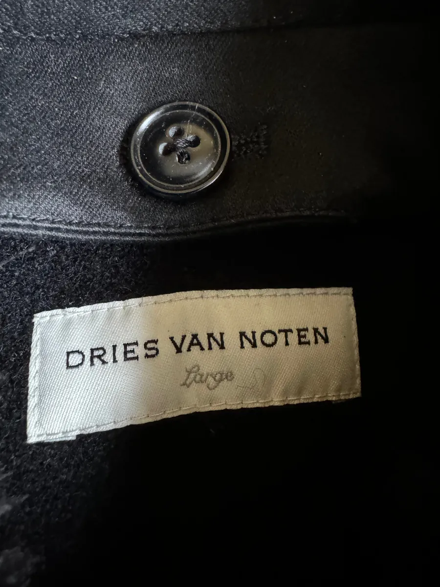 FW2015 Dries Van Noten Black & Navy Long Fur Naval Jacket - Image 9