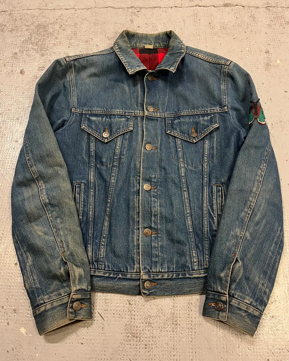 FW2015 Gucci Blue Denim Embroidered Tiger Denim Jacket - Image 2