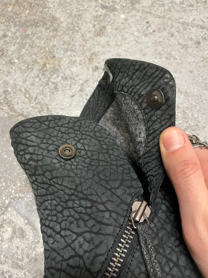 FW2016 Emporio Armani Olive Crocodile Effect Leather Boots - Image 12