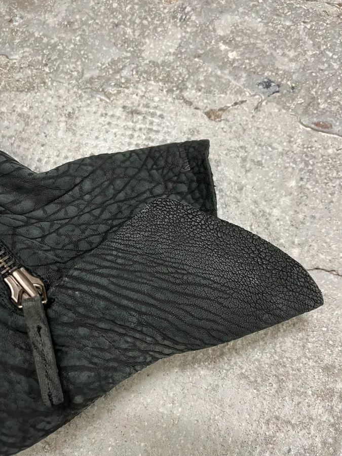 FW2016 Emporio Armani Olive Crocodile Effect Leather Boots - Image 14