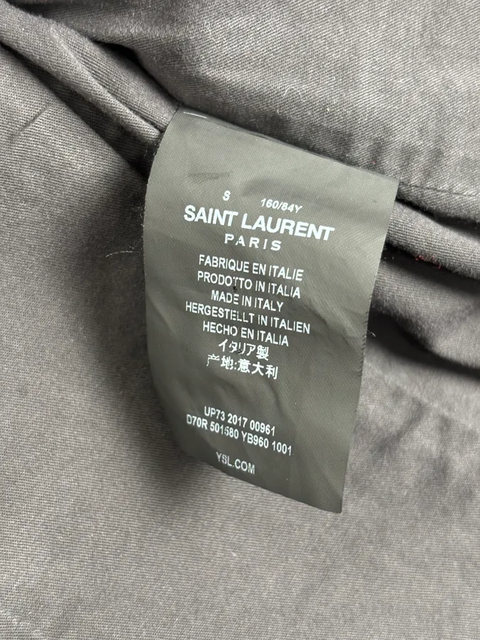FW2017 Saint Laurent Military Grey Officer Napoleon Denim Jacket by Anthony Vaccarello - Image 12