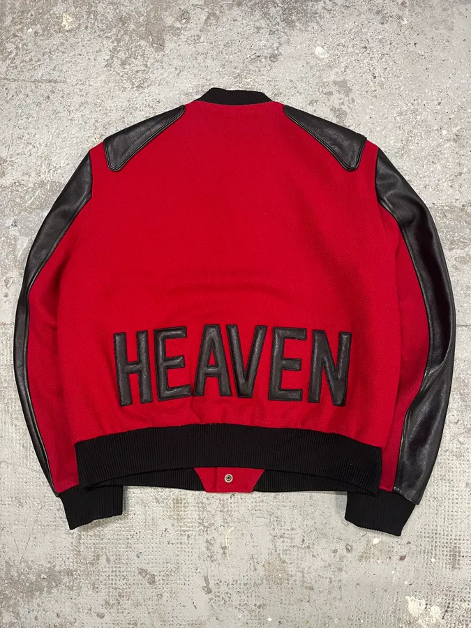 FW2017 Saint Laurent Red & Black Heaven Leather Teddy Bomber Jacket - Image 7