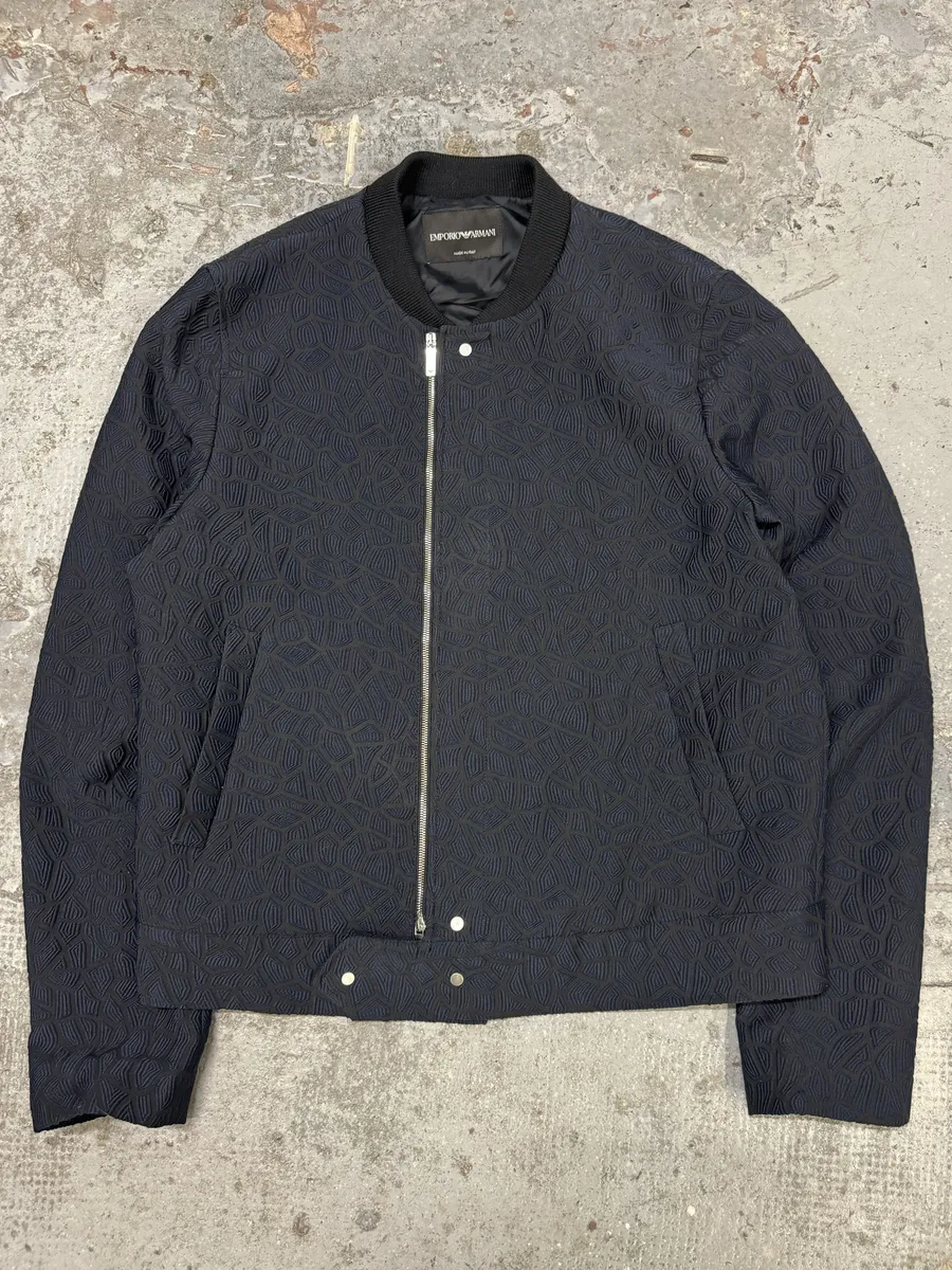 FW2018 Emporio Armani Asymmetrical Navy Light Shadow Jacket - Image 2